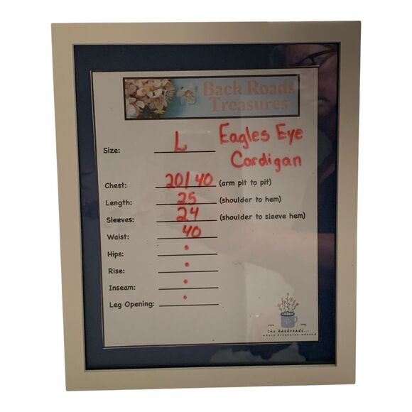 Vintage Eagle's Eye Cardigan Women's LG Pink Embroidered Flowers Knit Sweater - Picture 15 of 15